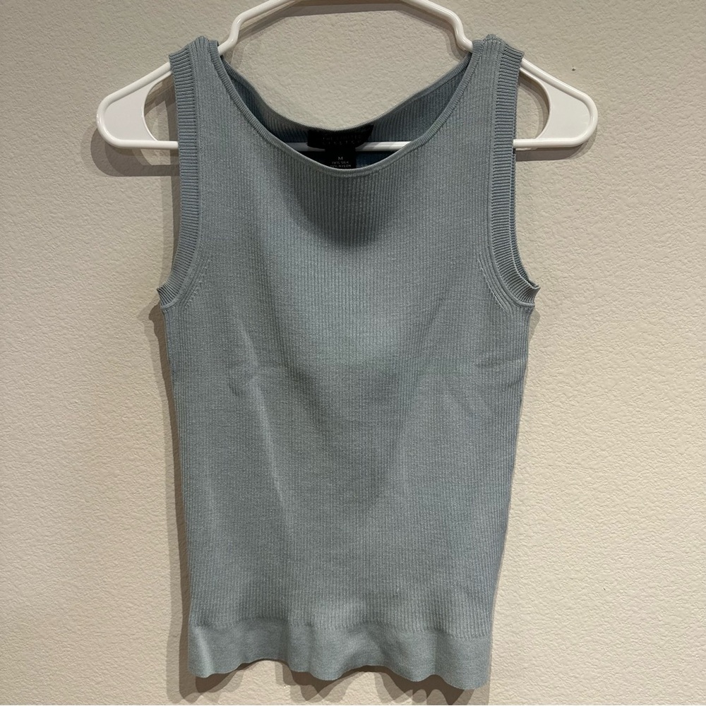 The Limited Women's Silk‎ Blend Tank Top - Light Blue Gray Size Medium